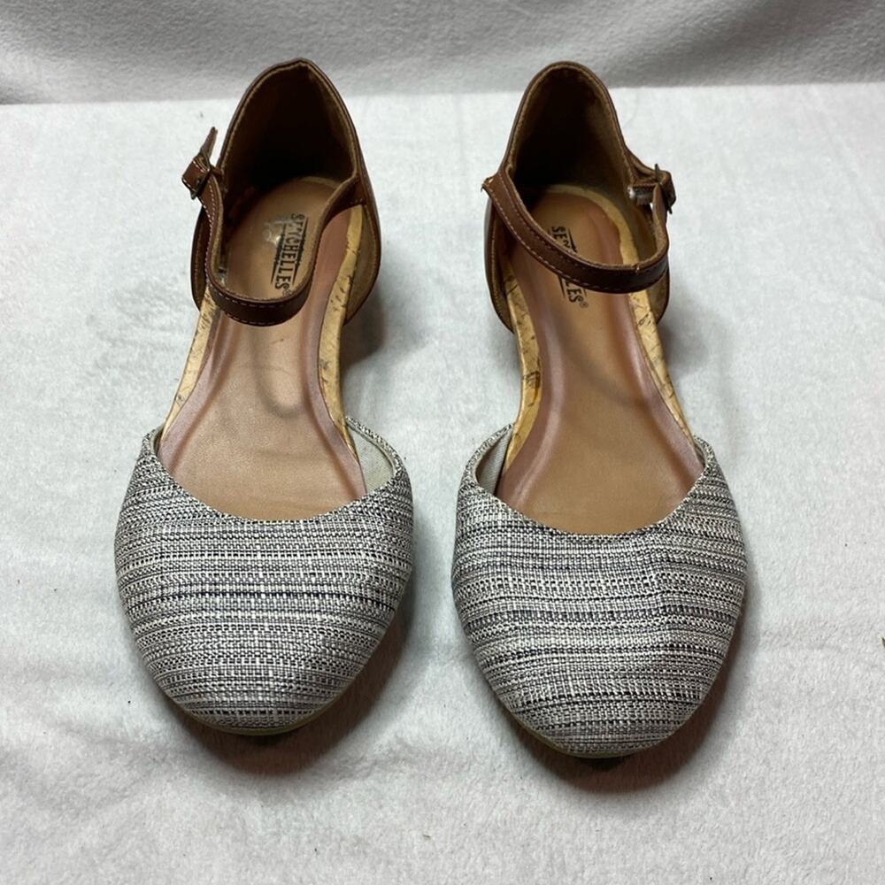 Seychelles Robin gray and brown Mary Janes ankle strap sandals size 8.5